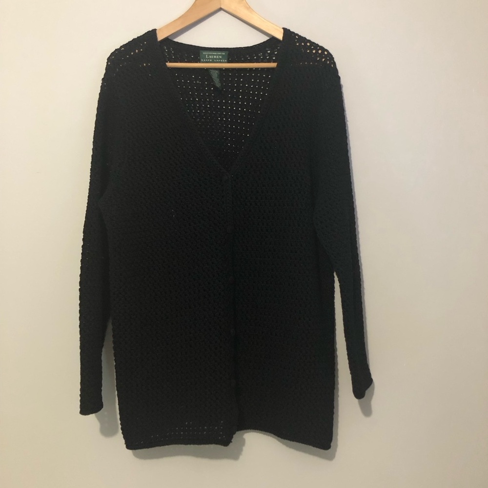 Vintage Ralph Lauren Exclusively Hand Knit Black Sweater Women’s Plus Size 1X